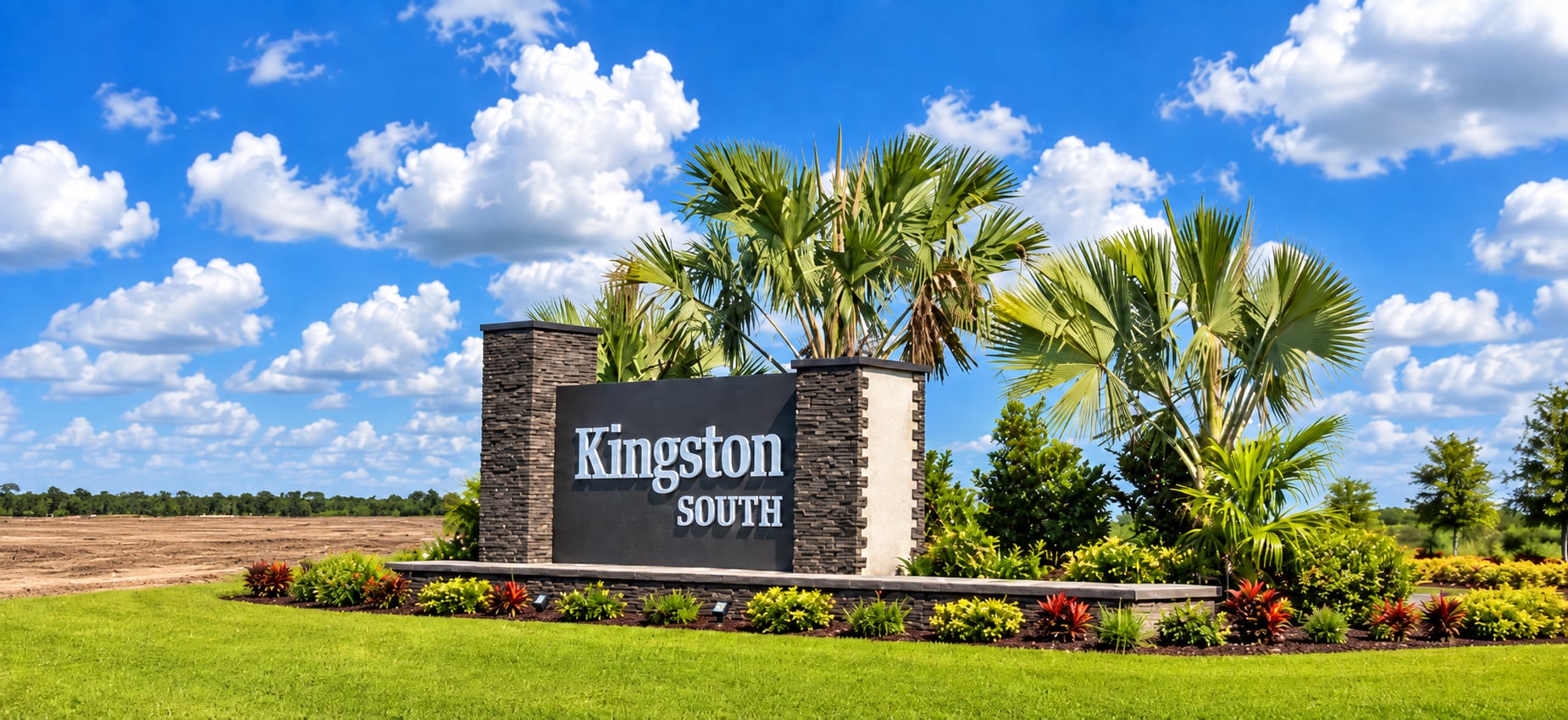 The Kingston entrance on Corkscrew Road in Estero, photographed in September 2026